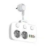 ColorWay - Πολύπριζο (CW-CHE24PDW) - 2x EU AC 220V, 3xUSB 20W, Type-C, Auto ID, Ατομικά Κουμπιά Ενέργειας, 0.25m - Λευκό - Image 3