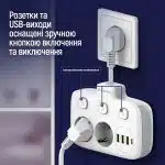 ColorWay - Πολύπριζο (CW-CHE24PDW) - 2x EU AC 220V, 3xUSB 20W, Type-C, Auto ID, Ατομικά Κουμπιά Ενέργειας, 0.25m - Λευκό - Image 7