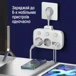 ColorWay - Πολύπριζο (CW-CHE24PDW) - 2x EU AC 220V, 3xUSB 20W, Type-C, Auto ID, Ατομικά Κουμπιά Ενέργειας, 0.25m - Λευκό - Image 8