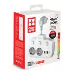 ColorWay - Πολύπριζο (CW-CHE24PDW) - 2x EU AC 220V, 3xUSB 20W, Type-C, Auto ID, Ατομικά Κουμπιά Ενέργειας, 0.25m - Λευκό - Image 10