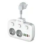 ColorWay - Πολύπριζο (CW-CHE24PDW) - 2x EU AC 220V, 3xUSB 20W, Type-C, Auto ID, Ατομικά Κουμπιά Ενέργειας, 0.25m - Λευκό - Image 2