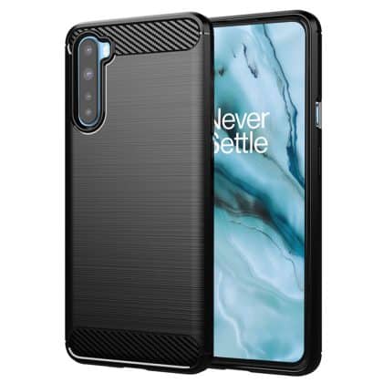 Techsuit Carbon Silicone - θήκη για Oneplus Nord - Μαύρο
