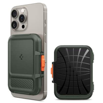 Spigen - Magnetic Card Holder Lock Fit MagSafe - Universal, for Card / Cash - Military Green