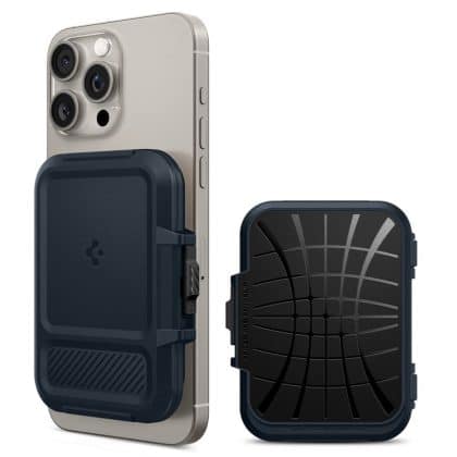Spigen - Magnetic Card Holder Lock Fit MagSafe - Universal, for Card / Cash - Metal Slate