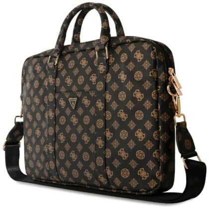 Τσάντα Guess 4G Peony Front Pocket Zipper Triangle Logo 16" μαύρο