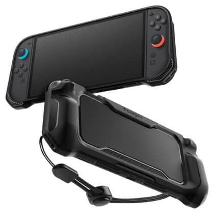 Spigen - Προστατευτική Θήκη Rugged Armor - για Nintendo Switch 2, με Ρυθμιζόμενο Λουράκι, Εργονομικός Σχεδιασμός - Μαύρο Ματ