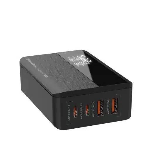 ColorWay - Φορτιστής CW-CHS041PD-BK) - 2xUSB QC, 2xType-C PD3.0 PPS, Huawei FCP, VOOC, 100W, LED Οθόνη - Μαύρο