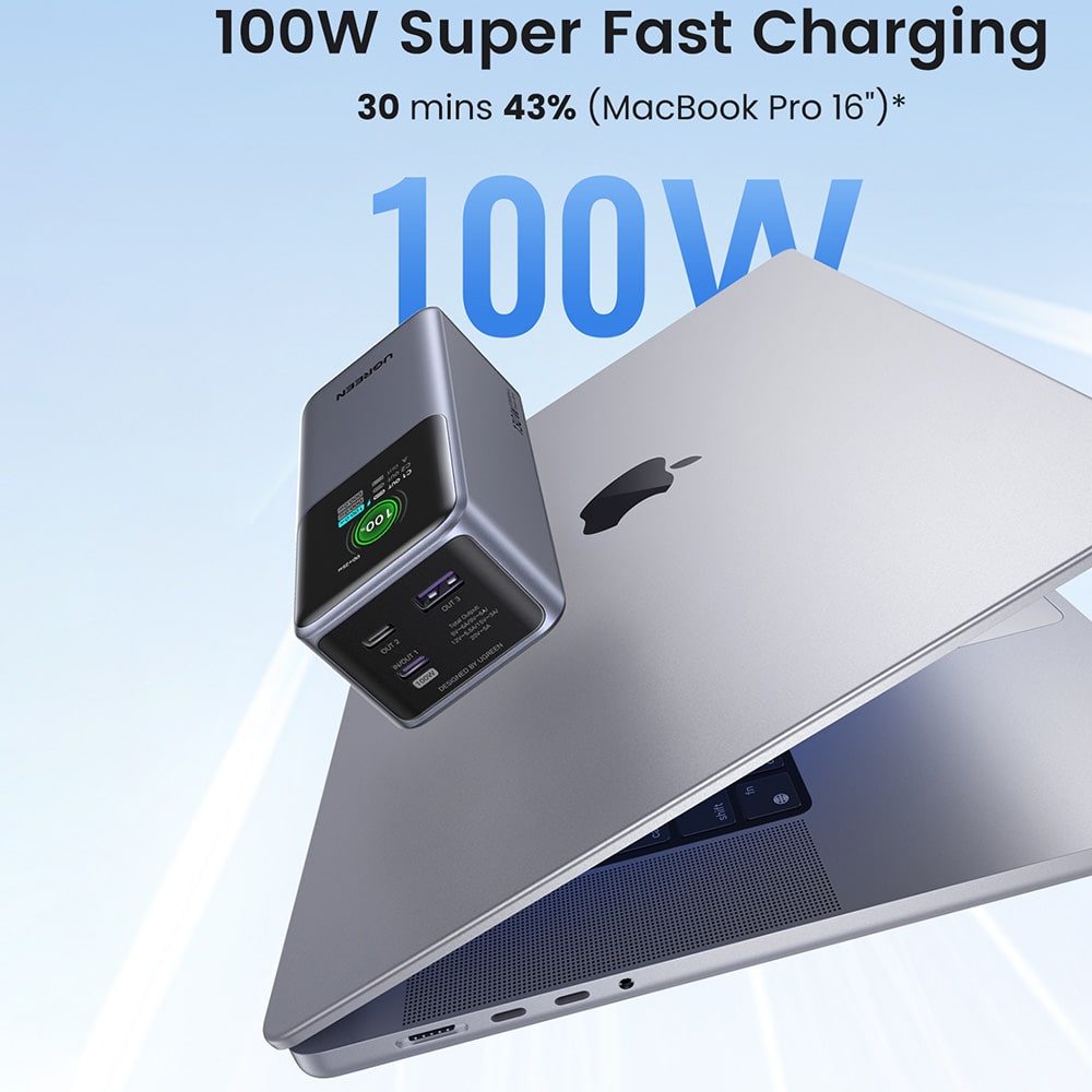 Ugreen - Power Bank PB721 (35524B) - με Ψηφιακή Οθόνη, Γρήγορη Φόρτιση, 20000mAh, USB, 2x Type-C, 130W, QC, PD, 5V/3A - Γκρι - Image 8