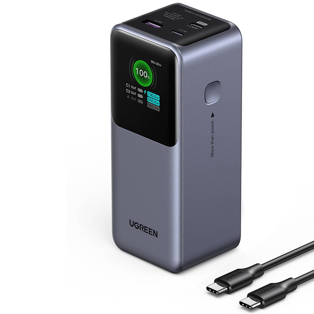 Ugreen - Power Bank PB721 (35524B) - με Ψηφιακή Οθόνη, Γρήγορη Φόρτιση, 20000mAh, USB, 2x Type-C, 130W, QC, PD, 5V/3A - Γκρι - Image 2