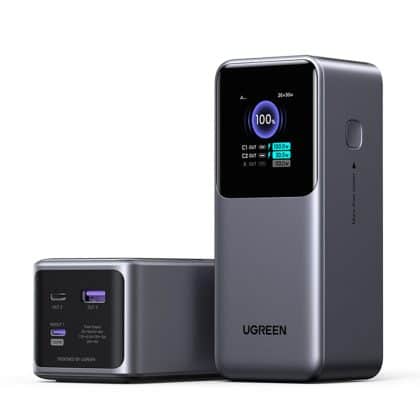Ugreen - Power Bank PB721 (35524B) - με Ψηφιακή Οθόνη, Γρήγορη Φόρτιση, 20000mAh, USB, 2x Type-C, 130W, QC, PD, 5V/3A - Γκρι