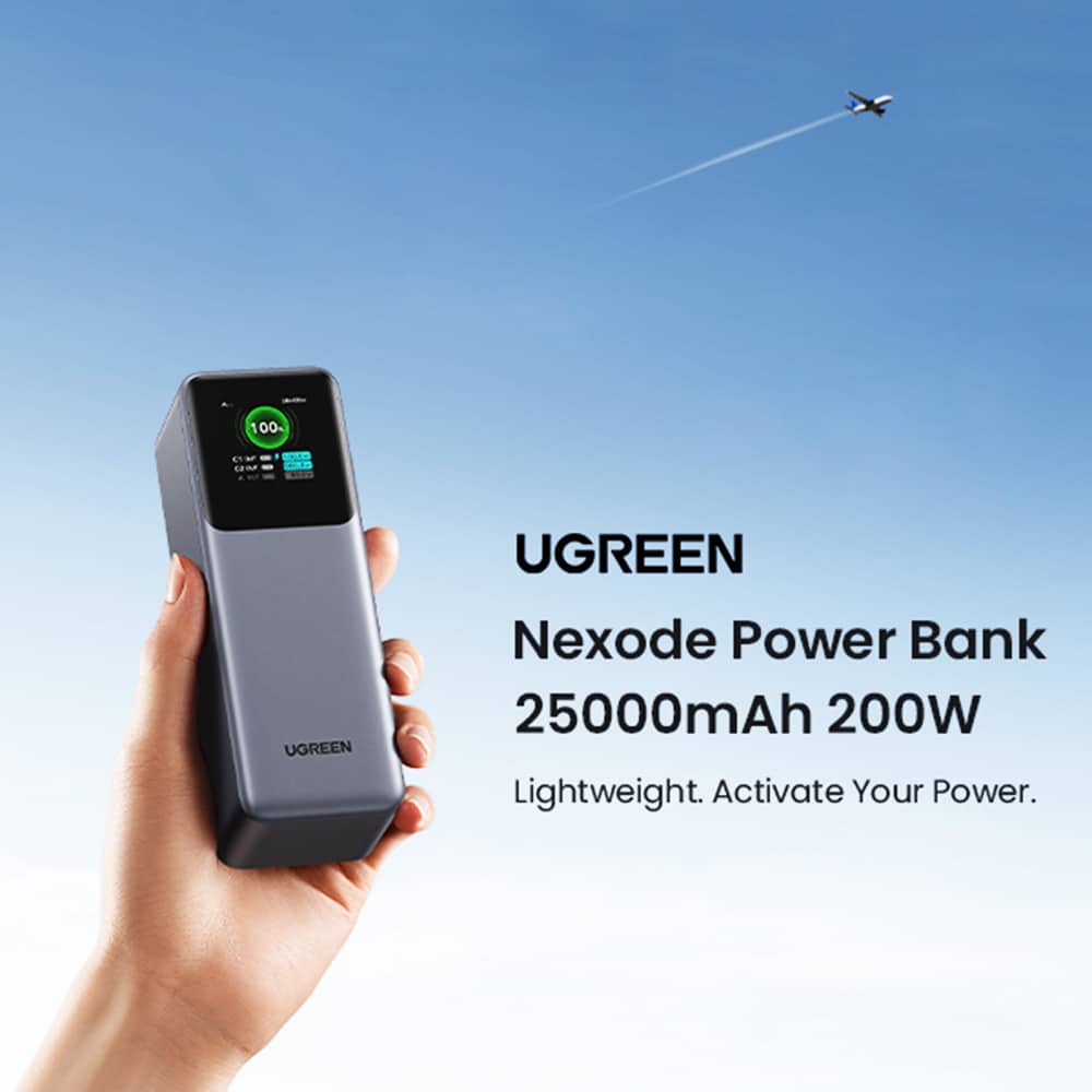 Ugreen - Power Bank PB722 (35525B) - Γρήγορη Φόρτιση, Ψηφιακή Οθόνη, 20000mAh, USB, 2x Type-C, 200W, QC, PD, 5V/3A - Γκρι - Image 10