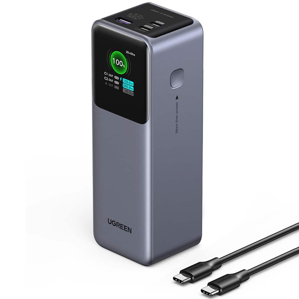 Ugreen - Power Bank PB722 (35525B) - Γρήγορη Φόρτιση, Ψηφιακή Οθόνη, 20000mAh, USB, 2x Type-C, 200W, QC, PD, 5V/3A - Γκρι - Image 2