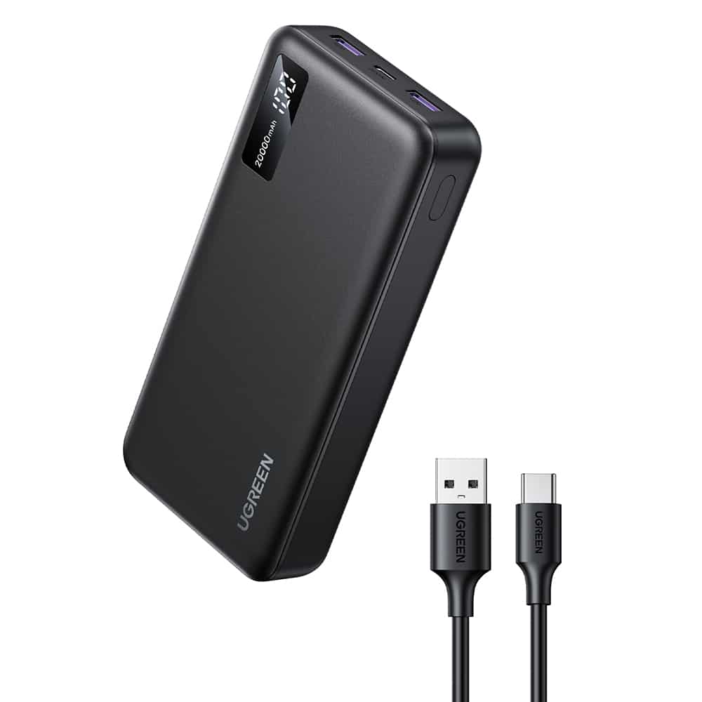 Ugreen - Power Bank PB312 (25683) - Γρήγορη Φόρτιση, Ψηφιακή Οθόνη, 20000mAh, 2x USB, 2x Type-C, 22.5W, PD3.0, 5V/3A - Μαύρο - Image 3