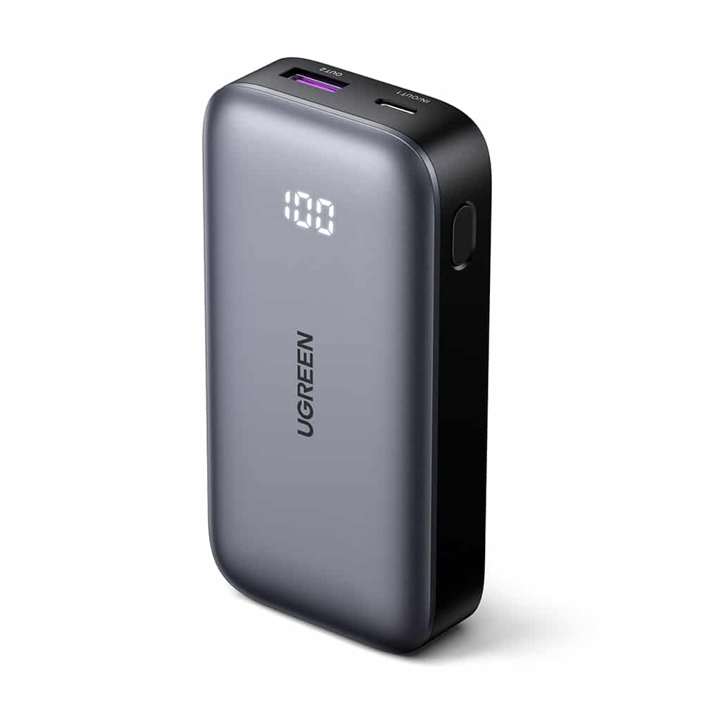 Ugreen - Power Bank PB502 (25185) - Γρήγορη Φόρτιση, με Ψηφιακή Οθόνη, 10000mAh, USB, Type-C, 30W, 5V/3A - Γκρι - Image 2