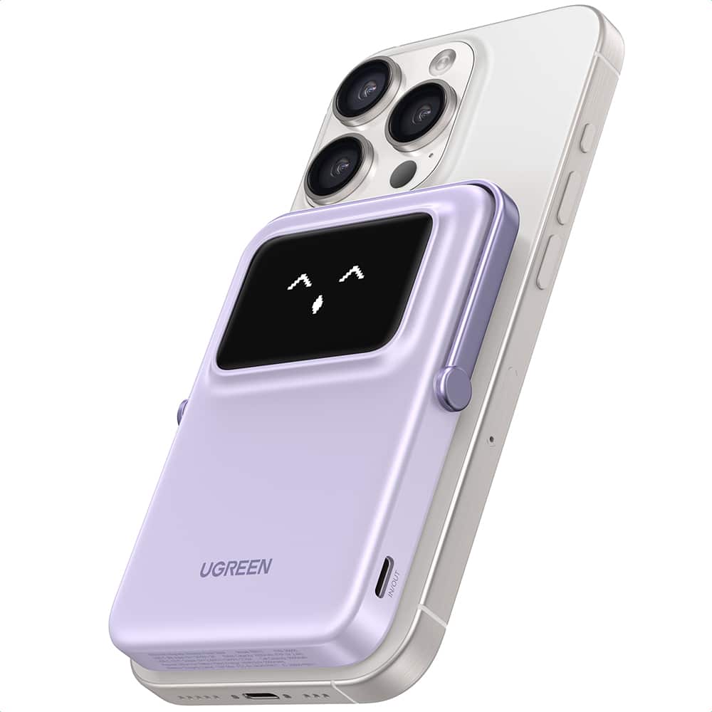 Ugreen - Power Bank PB571 (35606) - με Ψηφιακή Οθόνη, Γρήγορη Φόρτιση, Μαγνητικό, Ασύρματο, 5000mAh, USB-C, 18W, 3A - Μωβ - Image 3
