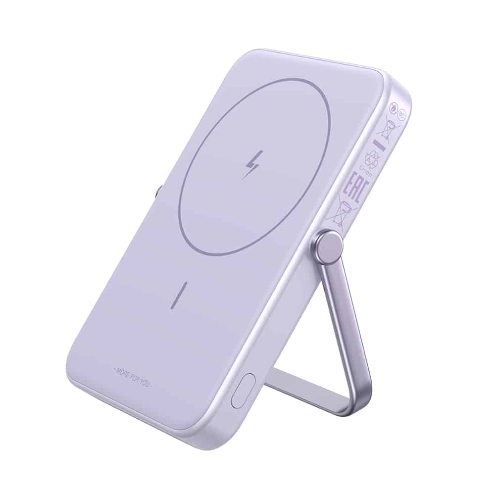 Ugreen - Power Bank PB571 (35606) - με Ψηφιακή Οθόνη, Γρήγορη Φόρτιση, Μαγνητικό, Ασύρματο, 5000mAh, USB-C, 18W, 3A - Μωβ - Image 4