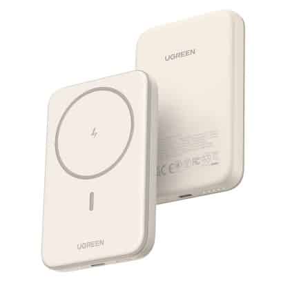 Ugreen - Power Bank PB560 (25207) - Γρήγορη Φόρτιση, Ασύρματο, Μαγνητικό, 5000mAh, USB-C, 15W, 5V/3A, με Καλώδιο Type-C - Μπεζ