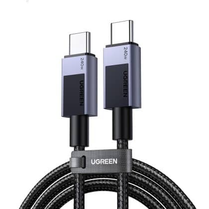 Ugreen - Καλώδιο Δεδομένων L513 (45068) - USB-C σε Type-C, Γρήγορη Φόρτιση, PD240W, 5A, 480Mbps, 2m - Space Gray