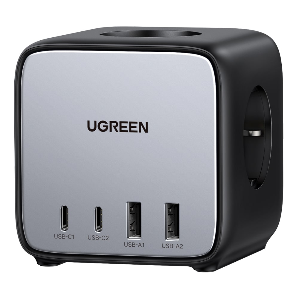 Ugreen - Φορτιστής Τοίχου DigiNest Cube 7in1 CD268 (60113) - GaN, Γρήγορη Φόρτιση, 2x USB-C, 2x USB, 3x AC, 2990W, 13A, PD65W - Μαύρο - Image 2
