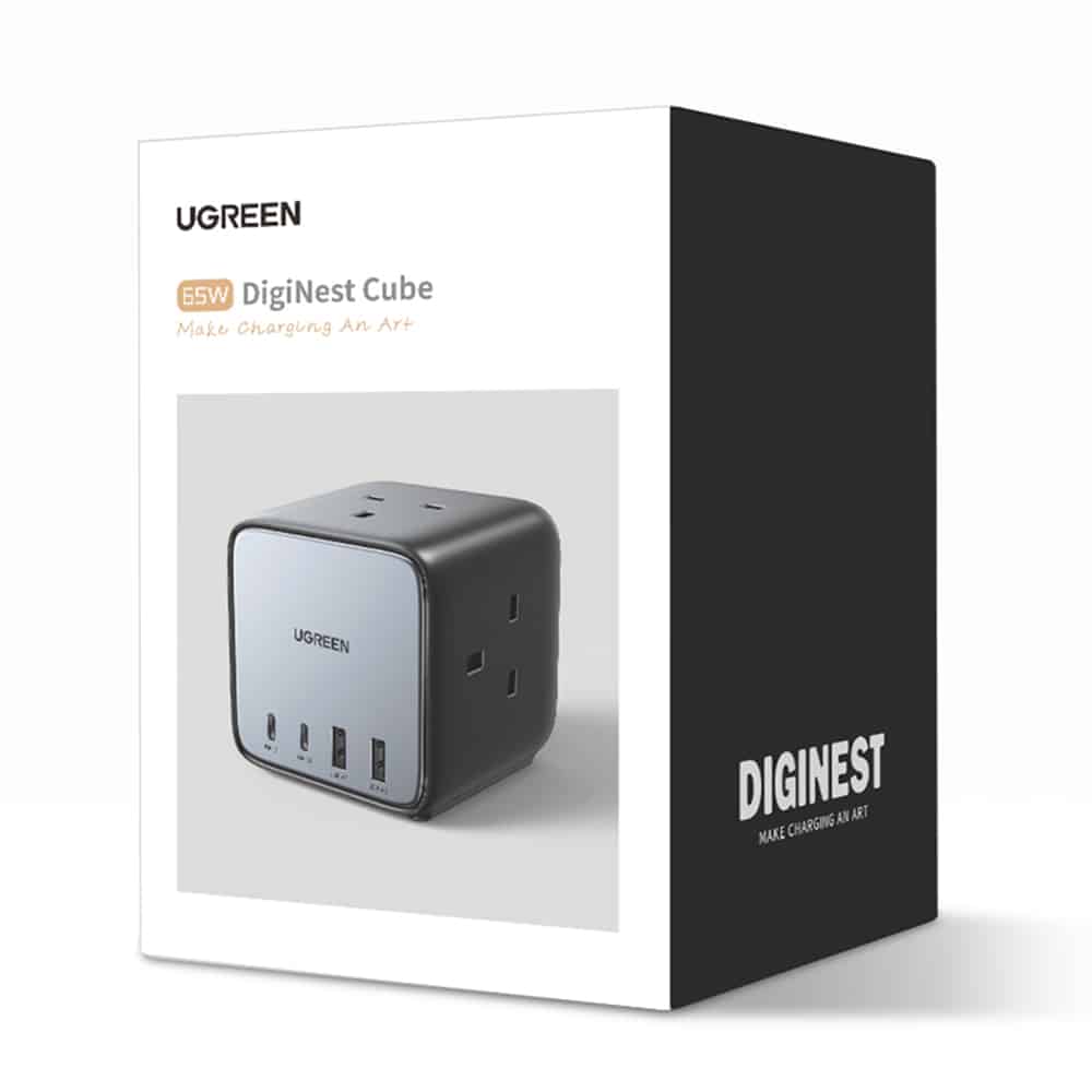 Ugreen - Φορτιστής Τοίχου DigiNest Cube 7in1 CD268 (60113) - GaN, Γρήγορη Φόρτιση, 2x USB-C, 2x USB, 3x AC, 2990W, 13A, PD65W - Μαύρο - Image 17