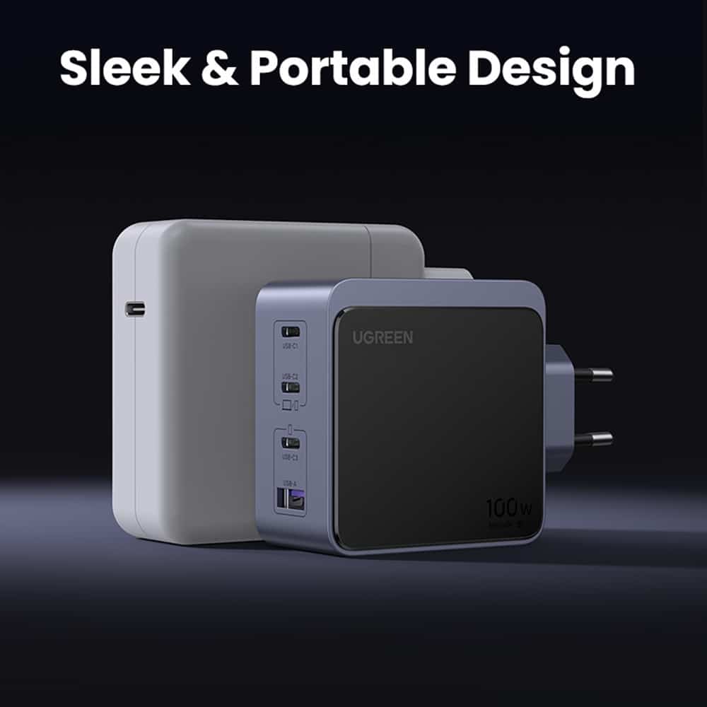 Ugreen - Φορτιστής Τοίχου Nexode S X565 (35043) - USB, 3x Type-C, Γρήγορη Φόρτιση, GaN, 100W, 3A, PD3.0, QC4.0+ - Γκρι - Image 8