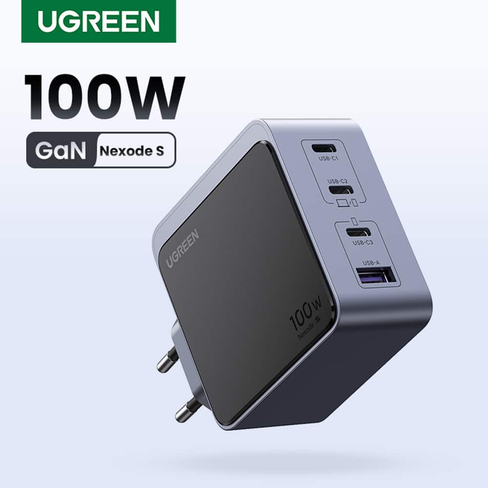 Ugreen - Φορτιστής Τοίχου Nexode S X565 (35043) - USB, 3x Type-C, Γρήγορη Φόρτιση, GaN, 100W, 3A, PD3.0, QC4.0+ - Γκρι - Image 11