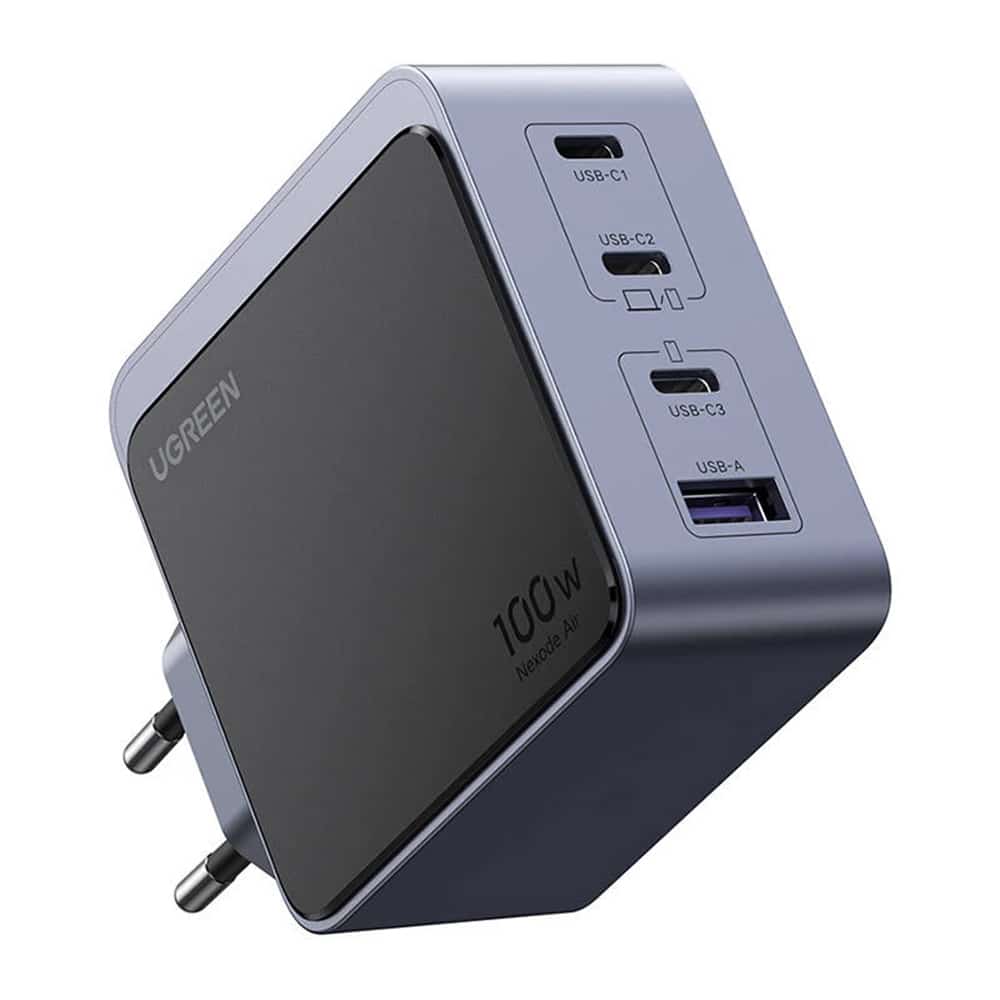 Ugreen - Φορτιστής Τοίχου Nexode S X565 (35043) - USB, 3x Type-C, Γρήγορη Φόρτιση, GaN, 100W, 3A, PD3.0, QC4.0+ - Γκρι - Image 3