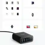 Anker - Φορτιστής Τοίχου (A2154G11) - 3x USB-A, 3x Type-C, 6in1, Γρήγορη Φόρτιση, Λεπτός Σχεδιασμός, 112W - Μαύρο - Image 3