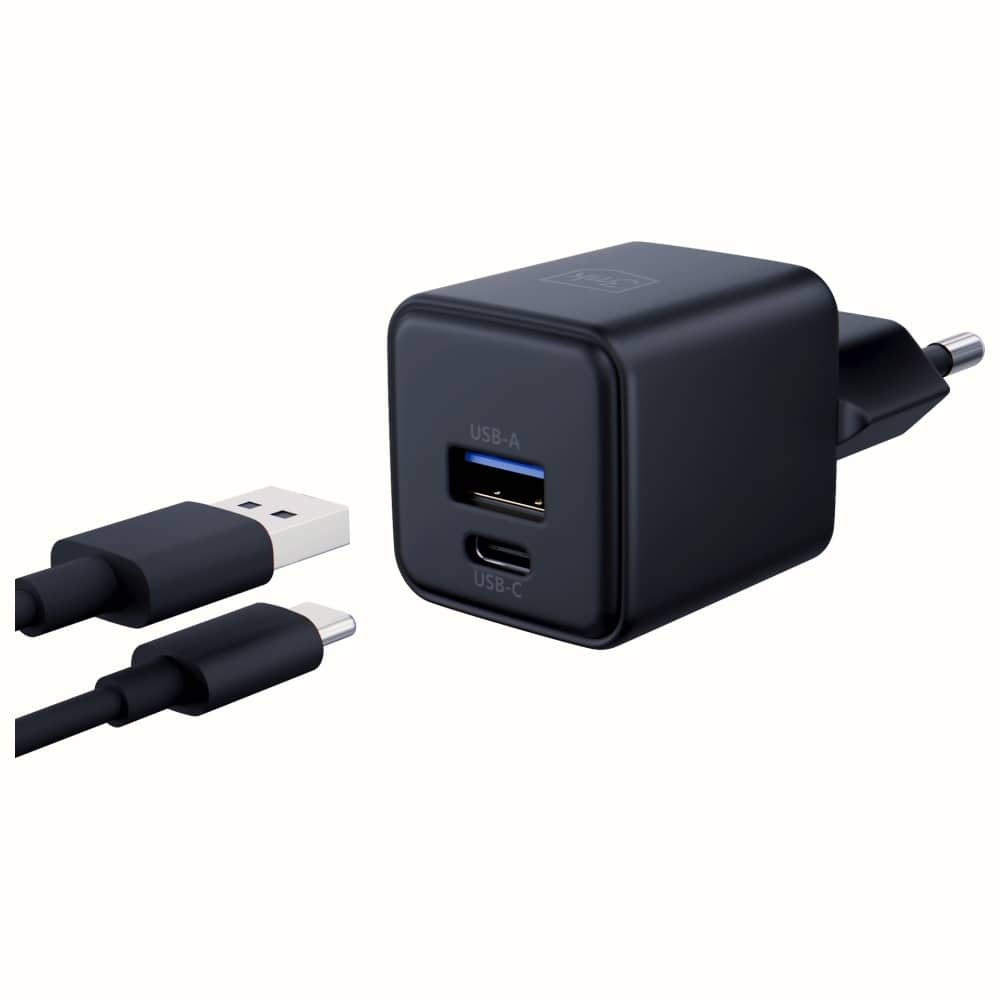 Φορτιστής τοίχου 3MK Hyper GaN Charger 20W 1xUSB-A 1XUSB-C PD QC4+ μαύρο - Image 3