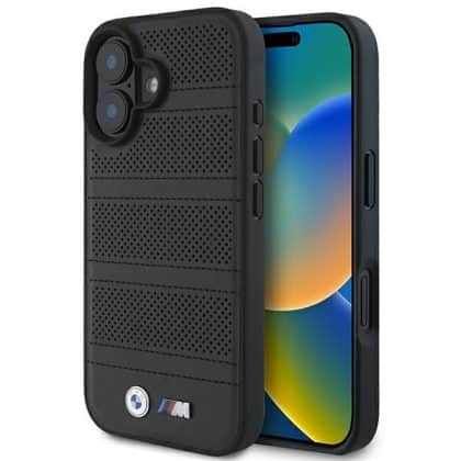 BMW M Perforated And Stitched Line - θήκη για Apple iPhone 16 - Μαύρο