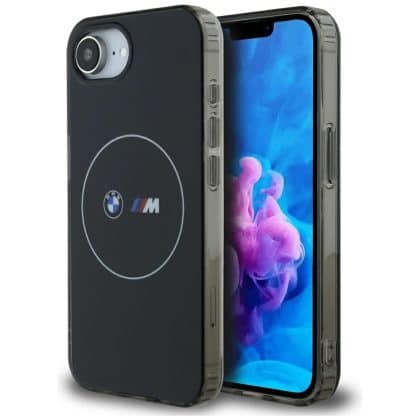 Case BMW IML Metal White Circle MagSafe  for iPhone 16e black