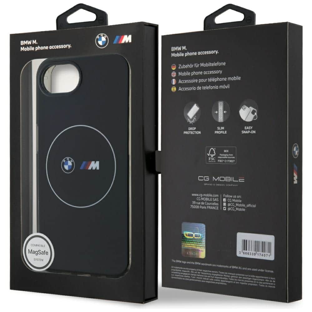 Case BMW IML Metal White Circle MagSafe for iPhone 16e black - Image 8
