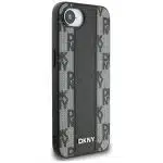 DKNY Leather Checkered Mono Pattern MagSafe - θήκη για Apple iPhone 16e - Μαύρο - Image 4