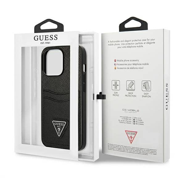 Guess Triangle Logo Cardslot - θήκη για Apple iPhone 13 Pro Max - Μαύρο - Image 8