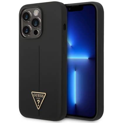 Guess Silicone Triangle - θήκη για Apple iPhone 14 Pro Max - Μαύρο