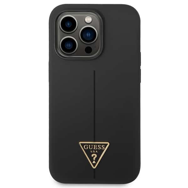Guess Silicone Triangle - θήκη για Apple iPhone 14 Pro Max - Μαύρο - Image 3