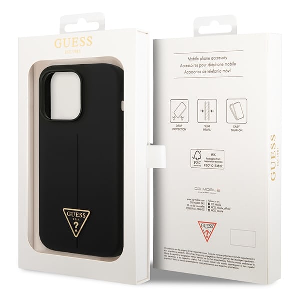Guess Silicone Triangle - θήκη για Apple iPhone 14 Pro Max - Μαύρο - Image 8