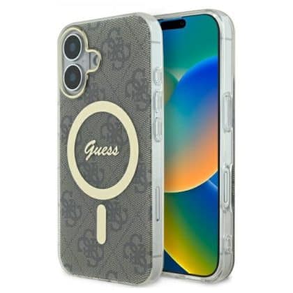 Guess IML 4G MagSafe - θήκη για Apple iPhone 16 Pro - Καφέ