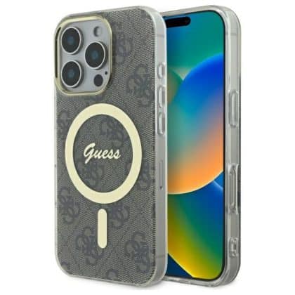 Guess IML 4G MagSafe - θήκη για Apple iPhone 16 Pro - Καφέ
