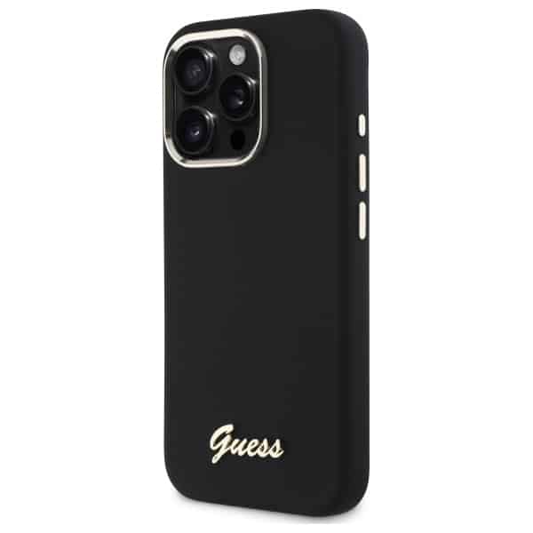Guess Silicone Script Metal Logo & Frame - θήκη για Apple iPhone 16 Pro Max - Μαύρο - Image 2