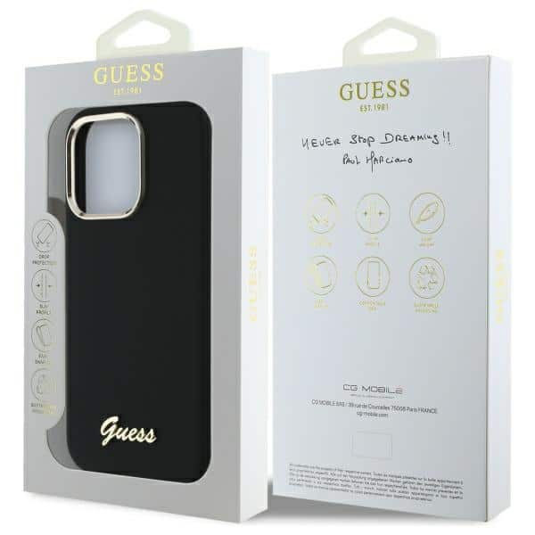 Guess Silicone Script Metal Logo & Frame - θήκη για Apple iPhone 16 Pro Max - Μαύρο - Image 8