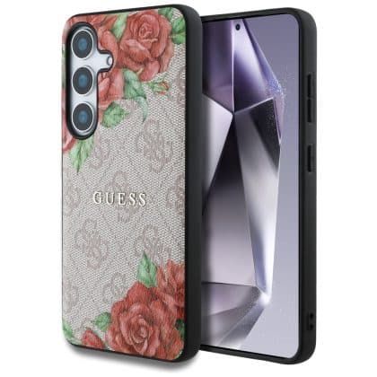 Guess Flowers Print - θήκη για Samsung Galaxy S25 - Ροζ