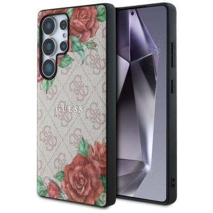 Guess Flowers Print - θήκη για Samsung Galaxy S25 Ultra - Ροζ