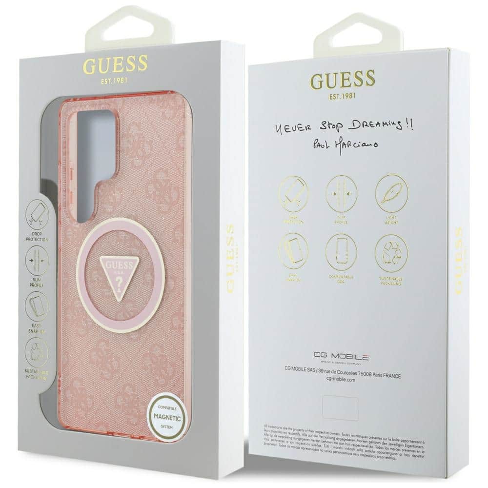 Guess Glitter Triangle - θήκη για Samsung Galaxy S25 Ultra - Ροζ - Image 8