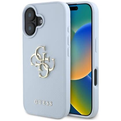 Guess Grained Big 4G Logo Small Classic Logo - θήκη για Apple iPhone 16 - Μπλε