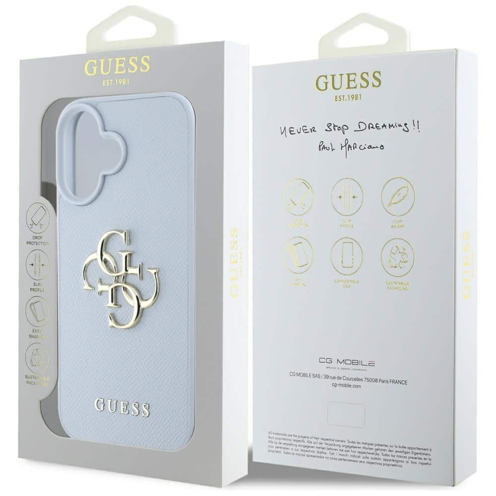 Guess Grained Big 4G Logo Small Classic Logo - θήκη για Apple iPhone 16 - Μπλε - Image 8