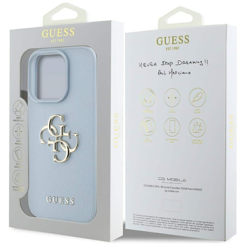 Guess Grained Big 4G Logo Small Classic Logo - θήκη για Apple iPhone 16 Pro - Μπλε - Image 8