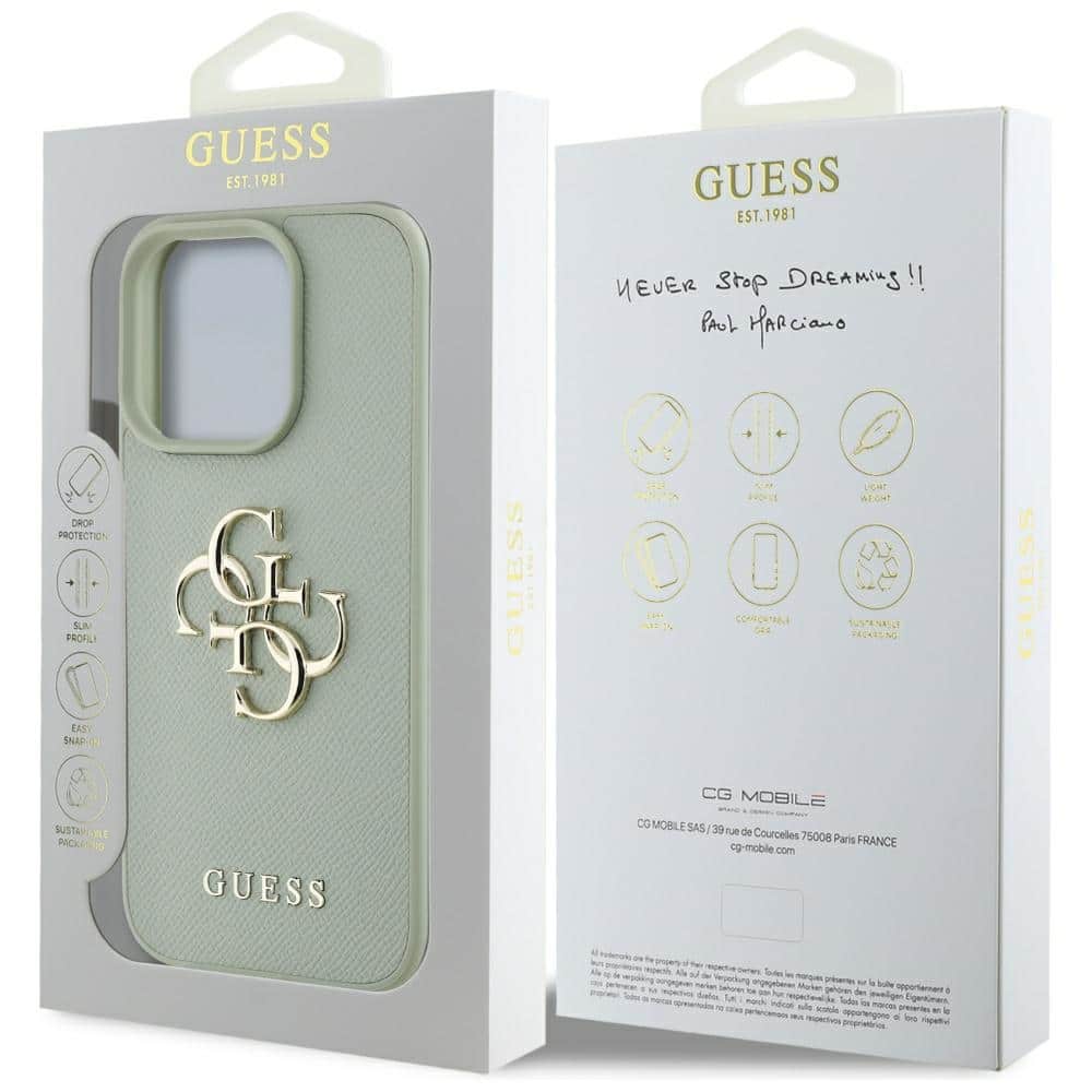 Guess Grained Big 4G Logo Small Classic Logo - θήκη για Apple iPhone 16 Pro - Πράσινο - Image 8
