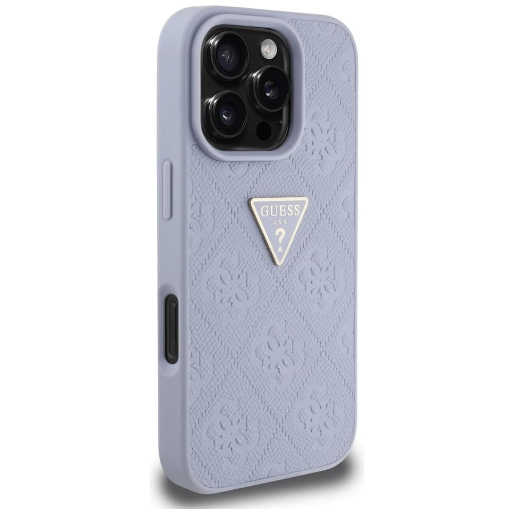 Guess Hot Stamp 4G Pattern Triangle Metal Logo - θήκη για Apple iPhone 16 Pro - Μωβ - Image 4