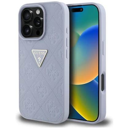 Guess Hot Stamp 4G Pattern Triangle Metal Logo - θήκη για Apple iPhone 16 Pro Max - Μωβ